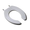 Plumbing Technologies Plumbing Technologies 4F1R3SSC-00 Commercial Quality Round Toilet Seat Stainless Steel Hinges Post & Self Sustaing Hinges; White 4F1R3SSC-00